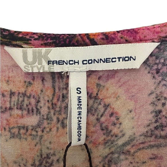 UK Style French Connection Sleeveless Cowl Neck Multicolor Top Sz S - HSH1155 - Picture 5 of 5